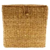Deko Korb Seegras, großer Wäschekorb Seegras mit Deckel, 38x38cm, DIJK Natural Collections