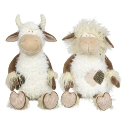 Deko Kuh, Hochlandrind aus Plüsch, creme-braun, 25cm, Mars & More