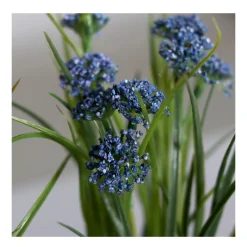 Deko Kunstpflanze Wiesenblume, Wiesenblumen blau mit Erdballen, 22cm, DPI GmbH