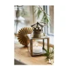 Deko Laterne mit welligem Schornstein gold, used look gold, Laursen