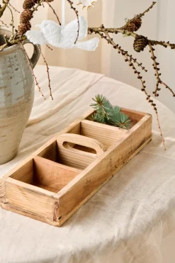 Deko Natur-Holzkiste Unika mit Quergriff, 4 Fächer, 44cm, Ib Laursen