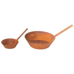 Deko Pflanzschale Pfanne, Rostpfanne mit langem Stil, 20x16cm, Edelrost, Gerrys Garden