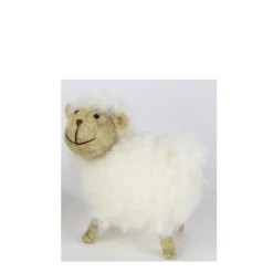 Deko Schaf, Plüschschaf weiß, 11cm, Wolle