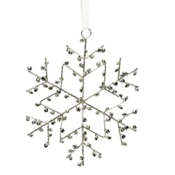 Deko Schneeflocke aus Glöckchen, Metallschellen silber mit Klang, 20cm