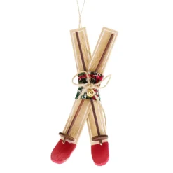 Deko Ski, Holzski mit Glöckchen, 17cm, Hänger, DIJK Natural Collections