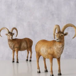 Deko Steinbock Poldie, Steinbock stehend, helles braun, 23cm, Boltze Home Collection