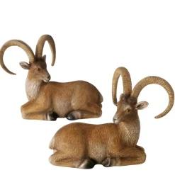 Deko Steinbock Poldie, Steinbock liegend, braun, 15cm, Boltze Home Collection