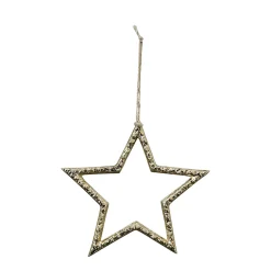 Deko Stern Aurum gold, Weihnachtsstern gold beschlagen, Ø10cm, Alu, Hänger