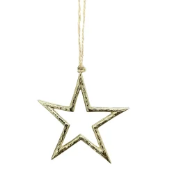 Deko Stern Aurum gold, Weihnachtsstern gold beschlagen, Ø12cm, Alu, Hänger