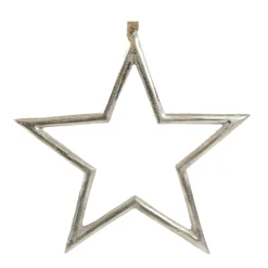 Deko Stern, Metallstern silber, Ø25cm, Hänger