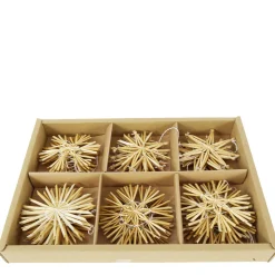 Deko Strohsterne Weihnachten, Strohsterne Natur, Ø8cm, Set/24