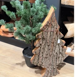 Deko Tanne Naturholz, Holztanne mit Rinde, 60cm, WMG Grünberger