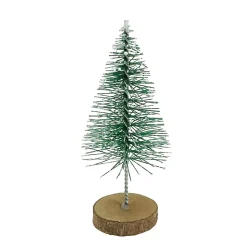 Deko Tannenbaum beschneit, kleine Bastelbäumchen beschneit, Winter grün-weiß, 7x3cm, 24St/Box