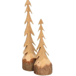 Deko Tannenbaum Natur, rustikale schlanke Tanne aus Naturholz, 70cm, WMG Grünberger