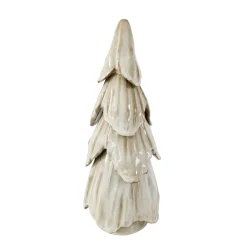 Deko Tannenbaum, schlichter Keramikbaum creme-braun, 38cm