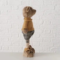 Deko Teddy mit Pumphose und Hundeschuhe, Teddyjunge mit Teleskopbeine, 34cm bis 54cm, Boltze Home Collection