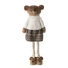 Deko Teddy mit Rock und Hundeschuhe, Teddymädchen mit Teleskopbeine, 74cm bis 120cm, Boltze Home Col