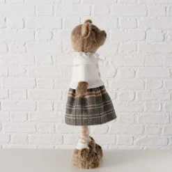 Deko Teddy mit Rock und Hundeschuhe, Teddymädchen mit Teleskopbeine, 34cm bis 54cm, Boltze Home Collection