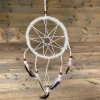 Deko Traumfänger Boho, Dreamcatcher mit Federn, braun oder creme, Ø15cm