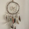 Deko Traumfänger Boho, Dreamcatcher mit Federn, braun, Ø21cm