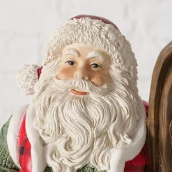 Deko Weihnachtsmann Marino, Nikolaus mit Ski und Strickpullover, 25cm, Boltze Home Collections