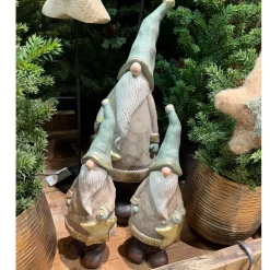 Deko Wichtel Gnom, Weihnachtswichtel mit Stern, 23cm, Polyresin