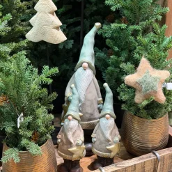 Deko Wichtel Gnom, Weihnachtswichtel mit Stern, 23cm, Polyresin