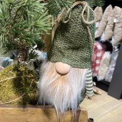 Deko Wichtel, kleiner Weihnachtswichtel mit Kaffeebecher to go, 28cm