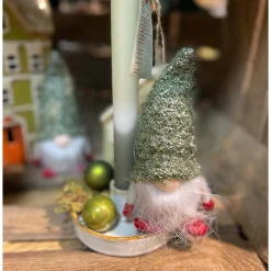 Deko Wichtel, Weihnachtswichtel mit weißem Bart, rote oder grüne Mütze, 13cm
