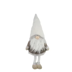 Deko Wichtel, Weihnachtswichtel mit weißer Mütze und langem Bart, 100cm