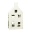 Deko Windlicht, Haus Claire Blanc, Quadratdach, weiß unfinish, 25cm, Metall