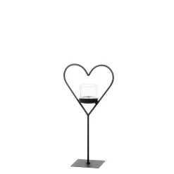 Deko Windlicht Herz Aida, Metallherz auf Metallständer, 30cm, WMG Grünberger