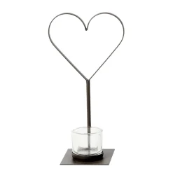 Deko Windlicht Herz Constanze, Metallherz auf Metallständer, 30cm, WMG Grünberger