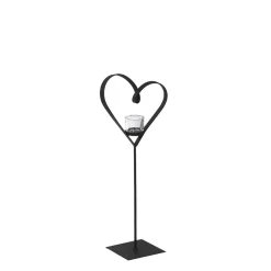 Deko Windlicht Herz Diana, geschwungenes Metallherz auf Metallständer, 60cm, WMG Grünberger