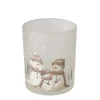 Deko Windlicht Schneemann Frosty, Kerzenglas matt, 8cm, Boltze Home Collection