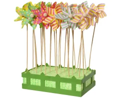 Deko Windrad, kleines Windrädchen in pink, grün, gelb, gepunktet oder gestreift, 28cm