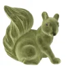 Deko Eichhörnchen samtlook grün, Kunststoff Eichhörnchen, 18cm