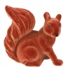Deko Eichhörnchen samtlook rotbraun, Kunststoff Eichhörnchen, 18cm