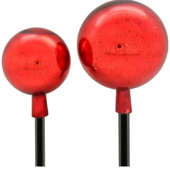 Deko Gartenstecker Rosenkugel rot Ø15cm, mit Holzstab 135cm