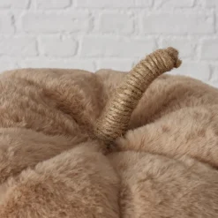 Deko Kissen Kürbis Johanne braun oder weiß, Plüschkissen in kürbisform, 30cm, Boltze Home Collection