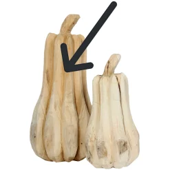 Deko Kürbis Natur, schmaler Kürbis aus Naturholz, 55cm, WMG Grünberger