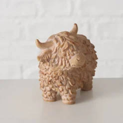 Deko Kuh Buffy, Schottisches Hochlandrind braun, 18x13cm, Boltze Home Collections