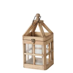 Deko Laterne Torre, Holzlaterne mit Glas-Sprossen-Fenster, 38cm, Boltze Home Collection