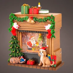 Deko LED Kaminsims  mit Musik und Licht, batteriebetrieb, Lumineo