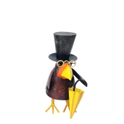 Deko Rabe Rudi, Metallrabe mit Sonnenschirm und Brille, 27cm