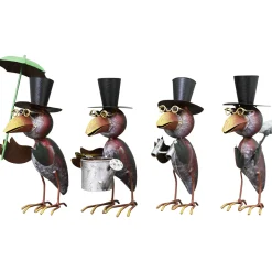 Deko Rabe Rudi, Metallrabe mit Fernglas, Zylinder und Brille, 24cm