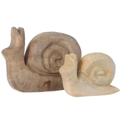 Deko Schnecke Naturholz, Holzschnecke grau sägerau, 30cm, WMG Grünberger