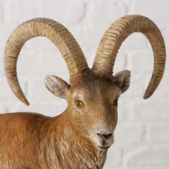 Deko Steinbock Poldie, Steinbock stehend, dunkles braun, 23cm, Boltze Home Collection