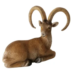 Deko Steinbock Poldie, Steinbock liegend, braun, 15cm, Boltze Home Collection