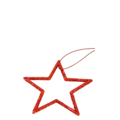 Deko Sterne silbergrau, Weihnachtssterne mit Glimmer, Ø7cm, 20 St/Beutel, Hänger